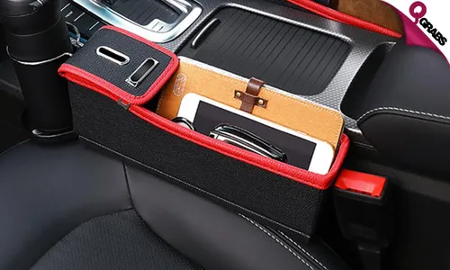 Car Side Seat Organizer with Cup Holder!